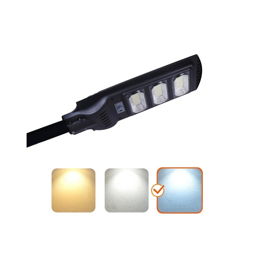 LED Aptumšojama saules enerģijas iela lampa ar motion un dusk sensors URBI LED/8W/3,2V 6500K IP54 + tālvadības pults