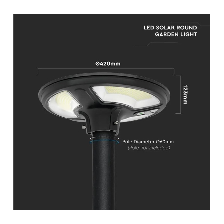 LED Saules enerģijas ielu lampa ar sensoru LED/7,5W/3,2V 6500K IP65 + tālvadības pults