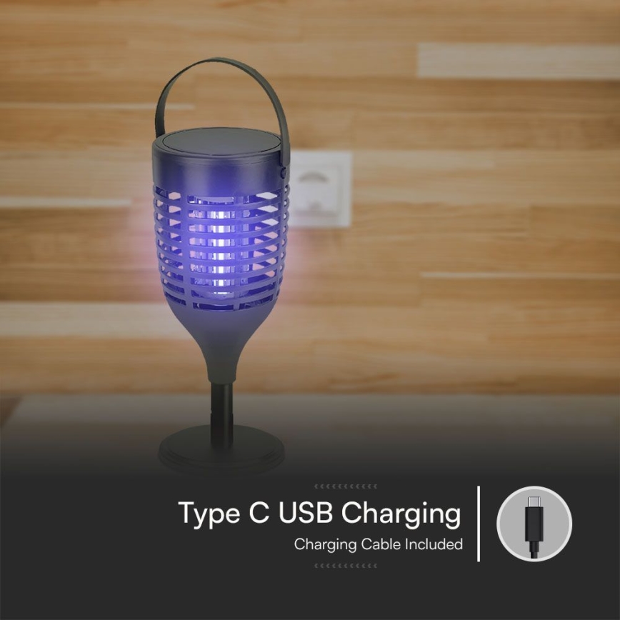LED Saules enerģijas kukaiņu iznīcinātājs 3in1 LED/1,3W/3,7V IP24 20 mm 2200 mAh
