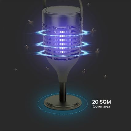 LED Saules enerģijas kukaiņu iznīcinātājs 3in1 LED/1,3W/3,7V IP24 20 mm 2200 mAh