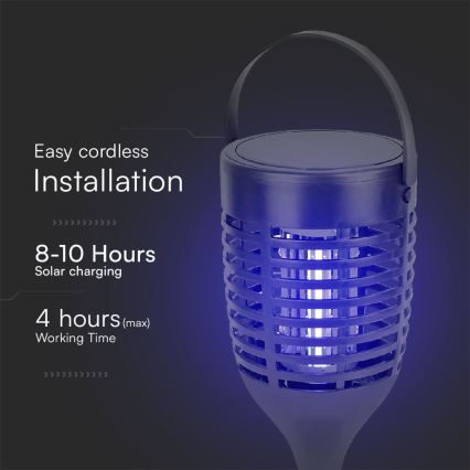 LED Saules enerģijas kukaiņu iznīcinātājs 3in1 LED/1,3W/3,7V IP24 20 mm 2200 mAh