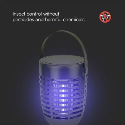 LED Saules enerģijas kukaiņu iznīcinātājs 3in1 LED/1,3W/3,7V IP24 20 mm 2200 mAh