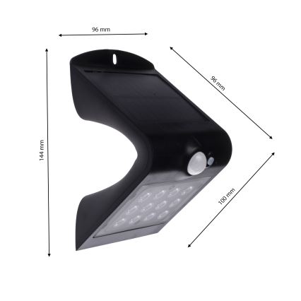 LED Saules enerģijas lampa ar kustības sensoru LED/1,5W/1200 mAh 3,7V IP65