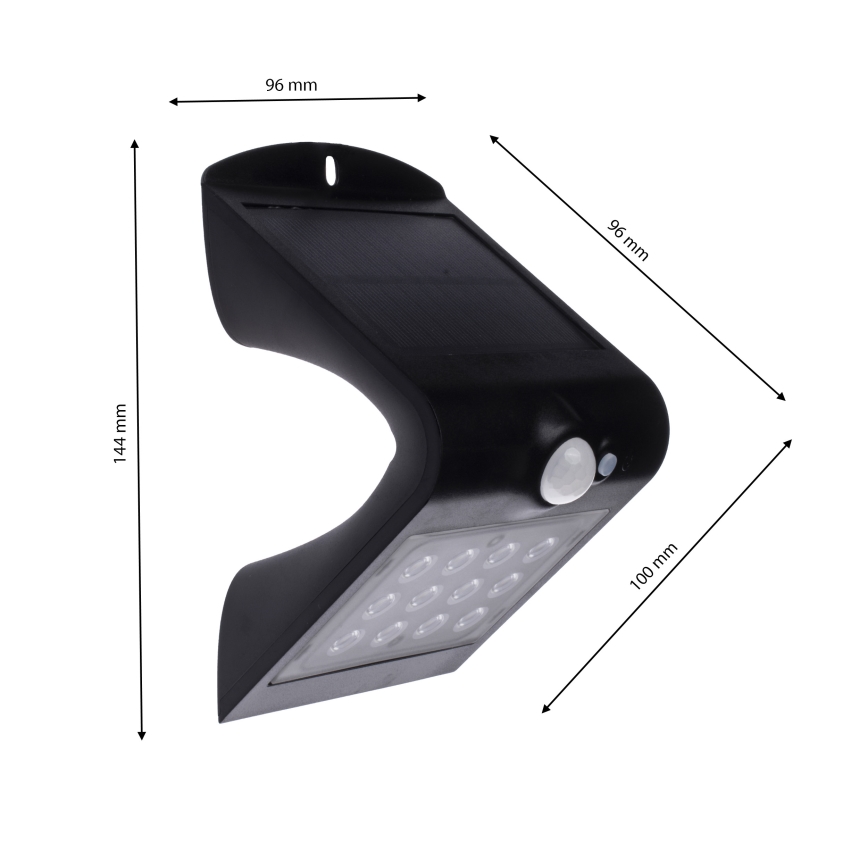 LED Saules enerģijas lampa ar kustības sensoru LED/1,5W/1200 mAh 3,7V IP65