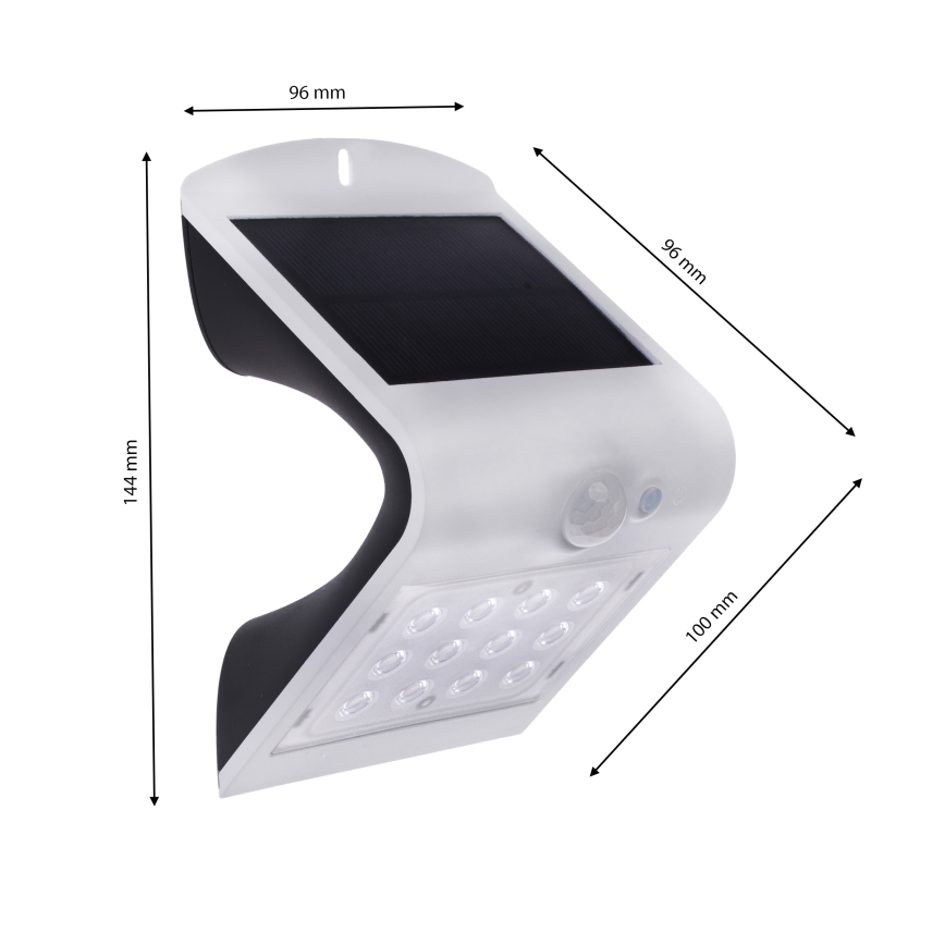 LED Saules enerģijas lampa ar kustību sensoru LED/1,5W/1200 mAh 3,7V IP65