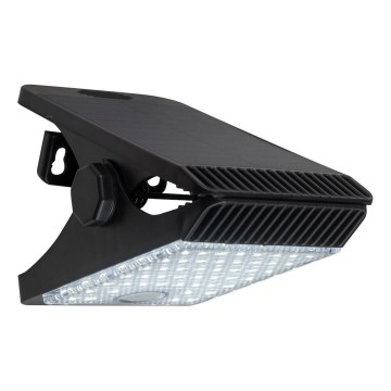 LED Saules enerģijas lampa ar kustību un krēslas sensoru CLIPS LED/4W/1200 mAh 3,7V IP44 melna