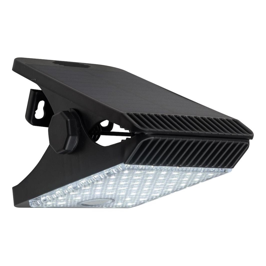 LED Saules enerģijas lampa ar kustību un krēslas sensoru CLIPS LED/4W/1200 mAh 3,7V IP44 melna