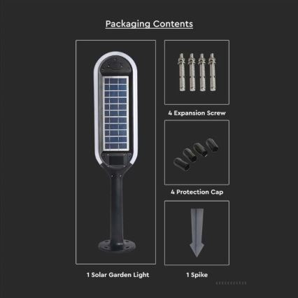 LED Saules enerģijas lampa ar sensoru BOLLARD LED/5W/5,5V 70 cm 3000K IP65 2000 mAh