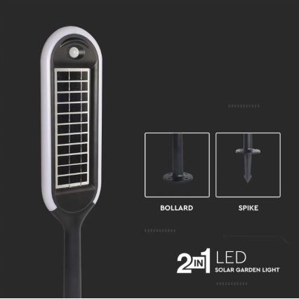 LED Saules enerģijas lampa ar sensoru BOLLARD LED/5W/5,5V 70 cm 3000K IP65 2000 mAh
