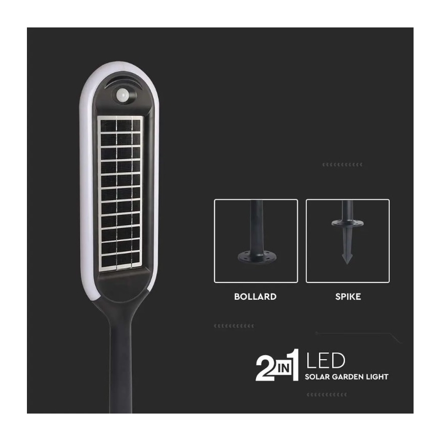 LED Saules enerģijas lampa ar sensoru BOLLARD LED/5W/5,5V 70 cm 3000K IP65 2000 mAh