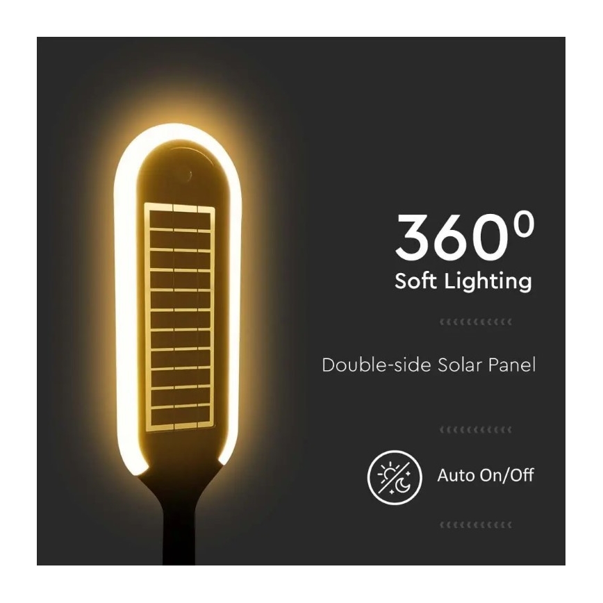 LED Saules enerģijas lampa ar sensoru BOLLARD LED/5W/5,5V 70 cm 3000K IP65 2000 mAh