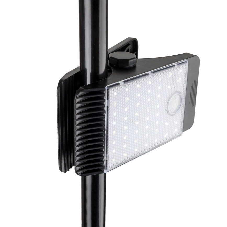 LED Saules enerģijas lampa ar kustību un krēslas sensoru CLIPS LED/4W/1200 mAh 3,7V IP44 melna