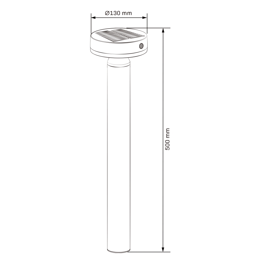 LED Saules enerģijas lampa ar sensoru GWINEA LED/4,5W/3,7V 2000 mAh 50 cm IP44 melna