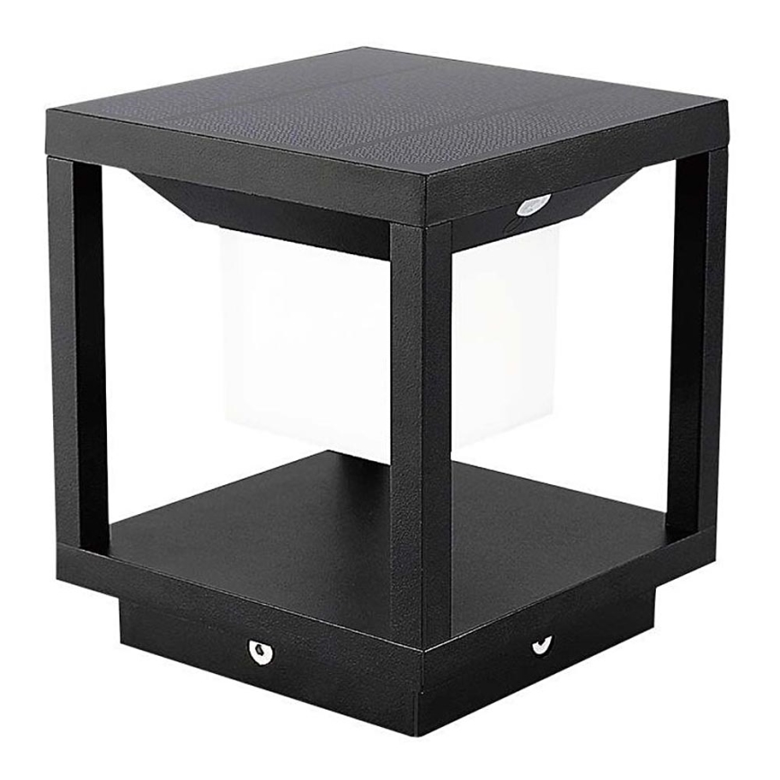 LED Saules enerģijas lampa ar sensoru LED/2W/5,5V 3000K IP65 2600 mAh melna