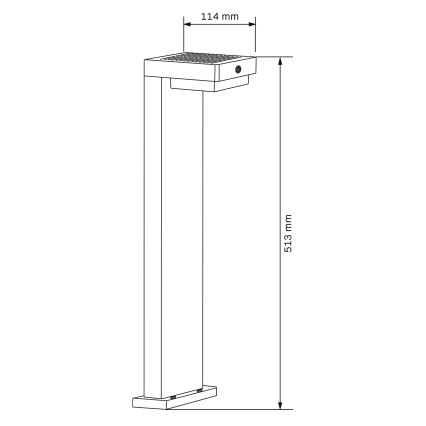 LED Saules enerģijas lampa ar sensoru MALI LED/4,5W/3,7V 2000 mAh IP44 melna