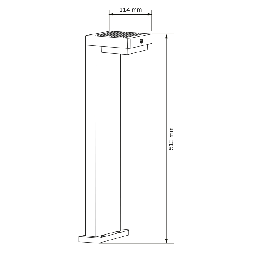 LED Saules enerģijas lampa ar sensoru MALI LED/4,5W/3,7V 2000 mAh IP44 melna
