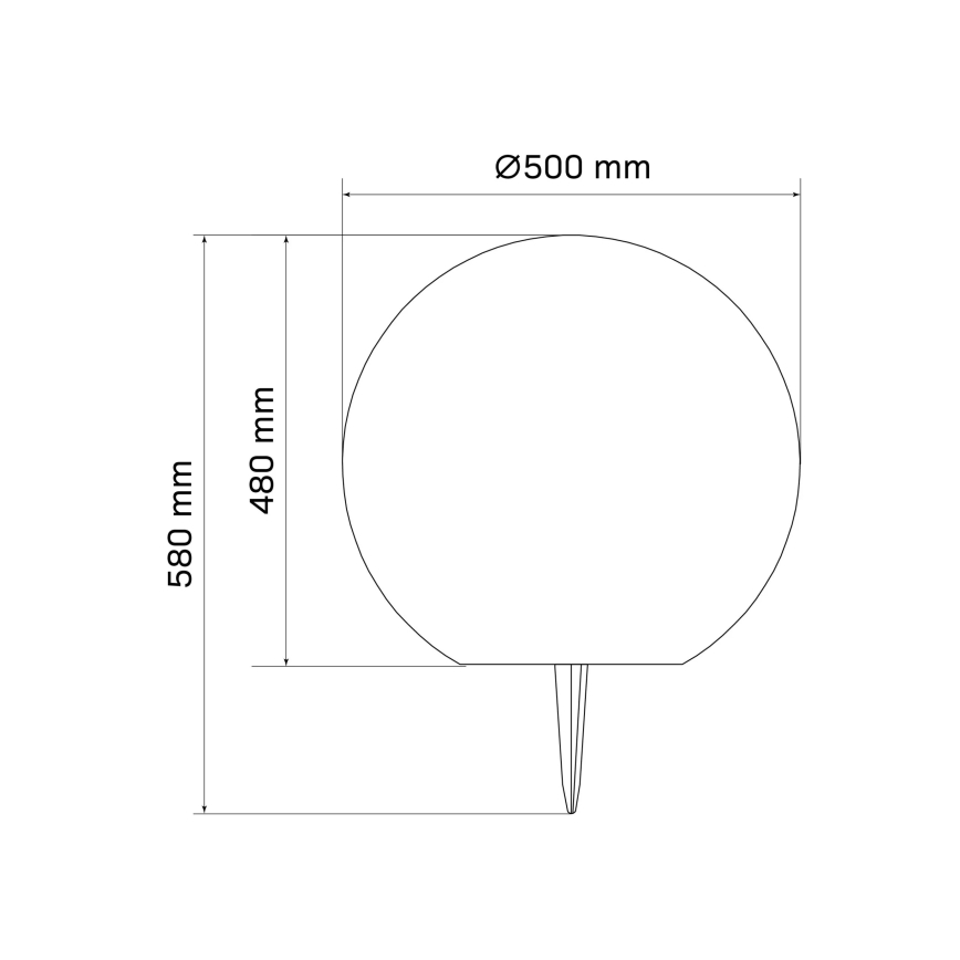LED Saules enerģijas lampa BALL LED/3,7V 2000 mAh d. 50 cm IP65 balta