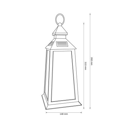 LED Saules enerģijas lampa FENIX LED/1,2V 200 mAh IP44 melna