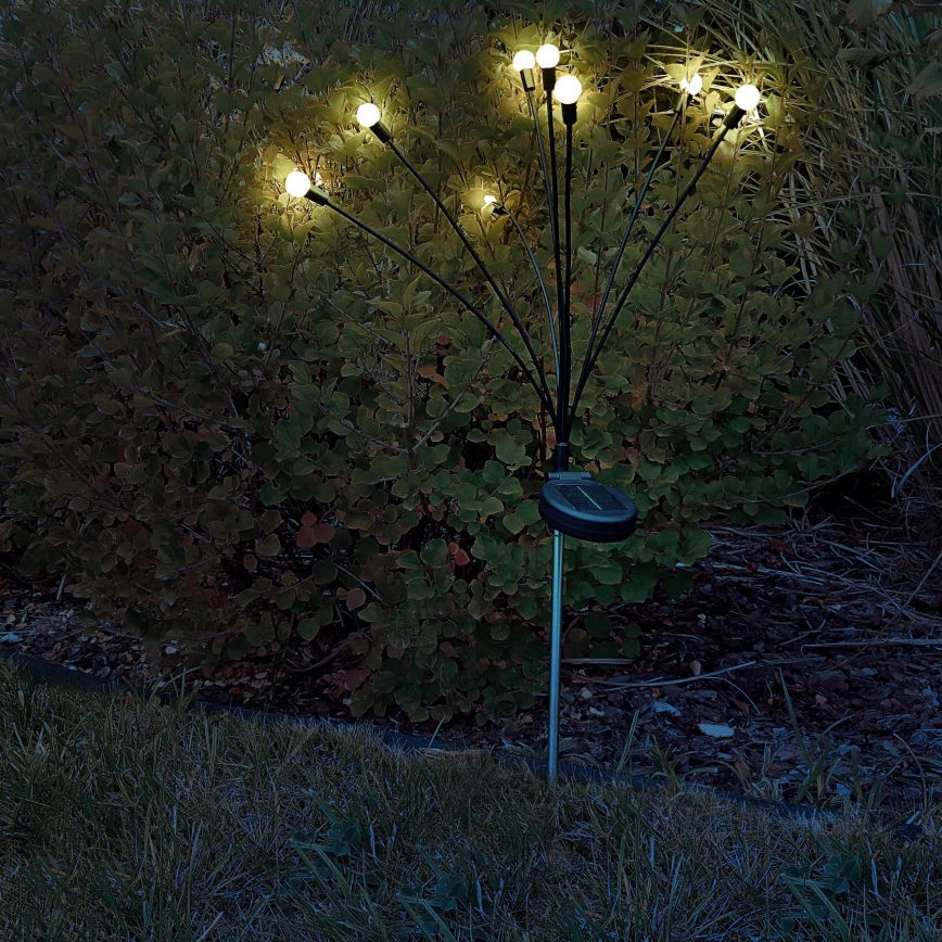 LED Saules enerģijas lampa FIORINI 8xLED/1,2V 600mAh IP44 melna