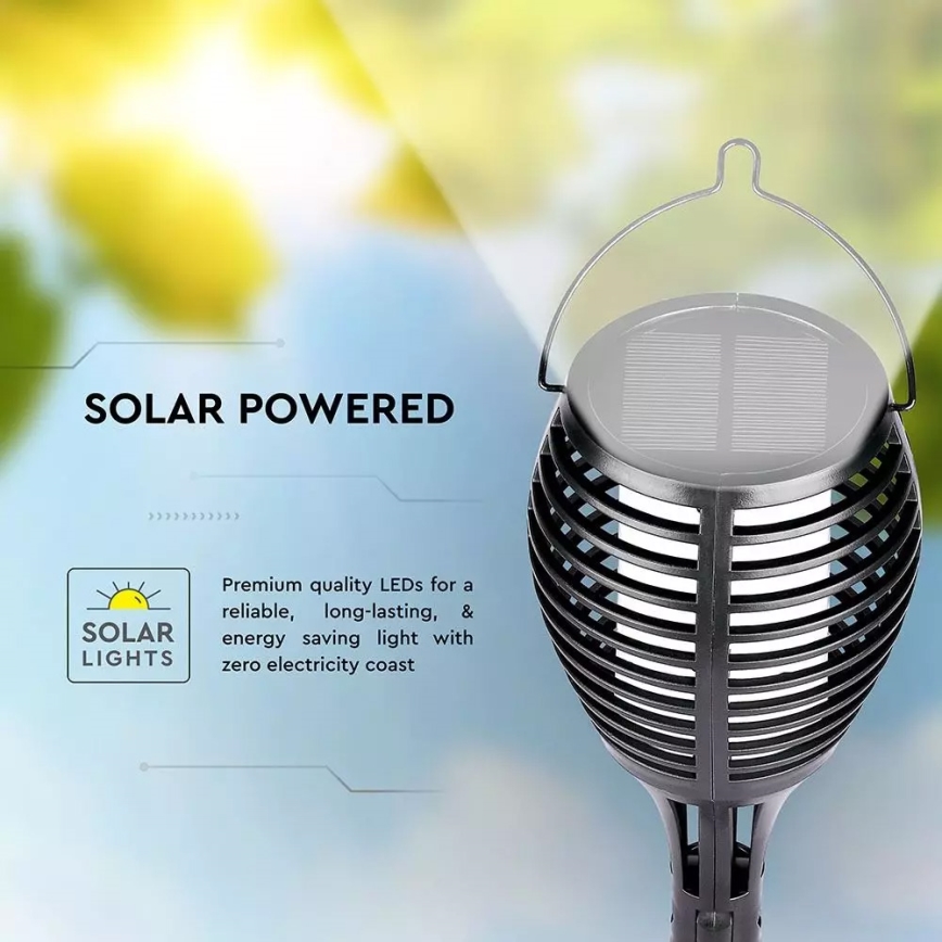 LED Saules enerģijas lampa FLAME 4in1 1xLED/0,45W/3,7V IP44 500 mAh