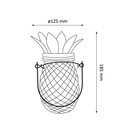 LED Saules enerģijas lampa JAR LED/1,2V 150 mAh IP44 ananāss
