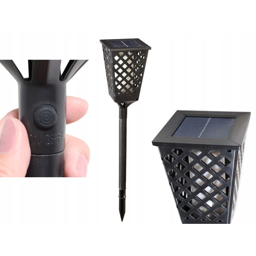 LED Saules enerģijas lampa LED/0,6W/5,5V IP65 107 cm melna