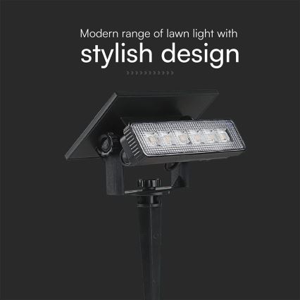 LED Saules enerģijas lampa LED/0,9W/3,7V 3000K IP65 melna