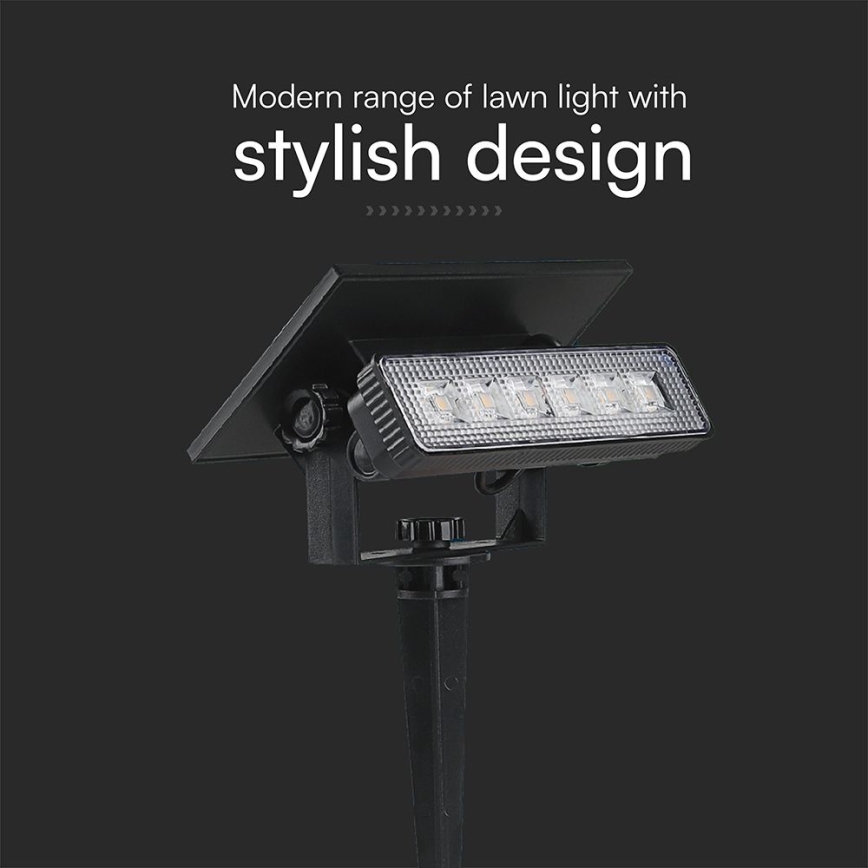 LED Saules enerģijas lampa LED/0,9W/3,7V 3000K IP65 melna