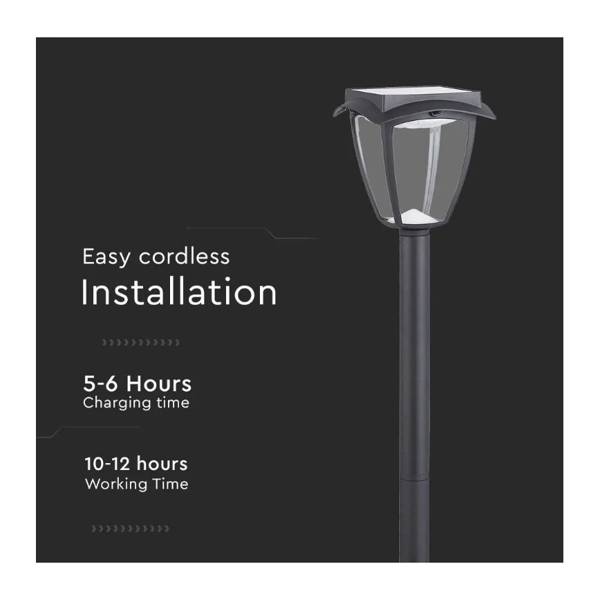 LED Saules enerģijas lampa LED/2W/230V 93 cm 3000/6000K IP65