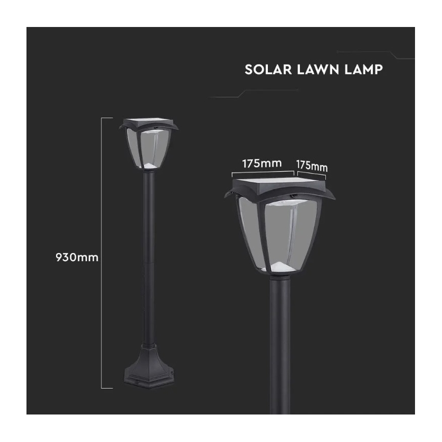 LED Saules enerģijas lampa LED/2W/230V 93 cm 3000/6000K IP65