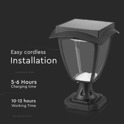 LED Saules enerģijas lampa LED/2W/3,7V 3000/6000K IP65 2200 mAh