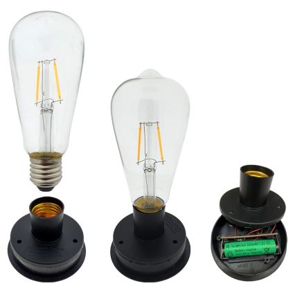 LED Saules enerģijas lampa LORETA 1xE27/1,2V 600 mAh IP44