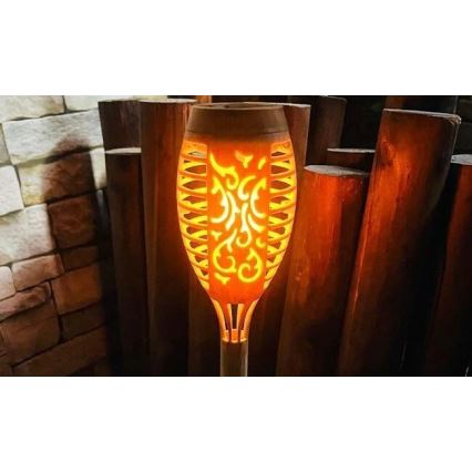 LED Saules enerģijas lampa MINISPARK BAMBOO LED/1,8W/5,5V IP44 bēša