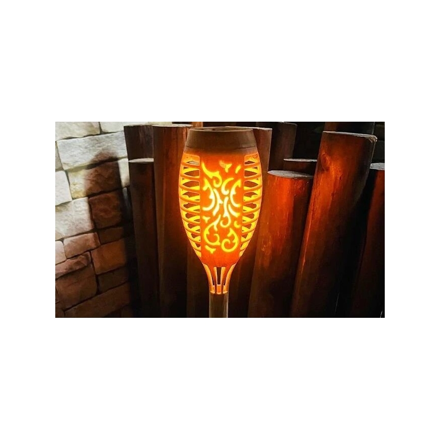 LED Saules enerģijas lampa MINISPARK BAMBOO LED/1,8W/5,5V IP44 bēša