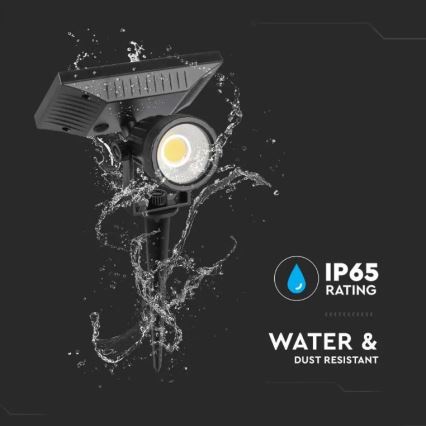 LED Saules enerģijas lampa SPIKE LED/2W/5,5V IP65 3000K 1200 mAh