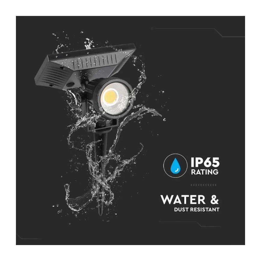 LED Saules enerģijas lampa SPIKE LED/2W/5,5V IP65 3000K 1200 mAh