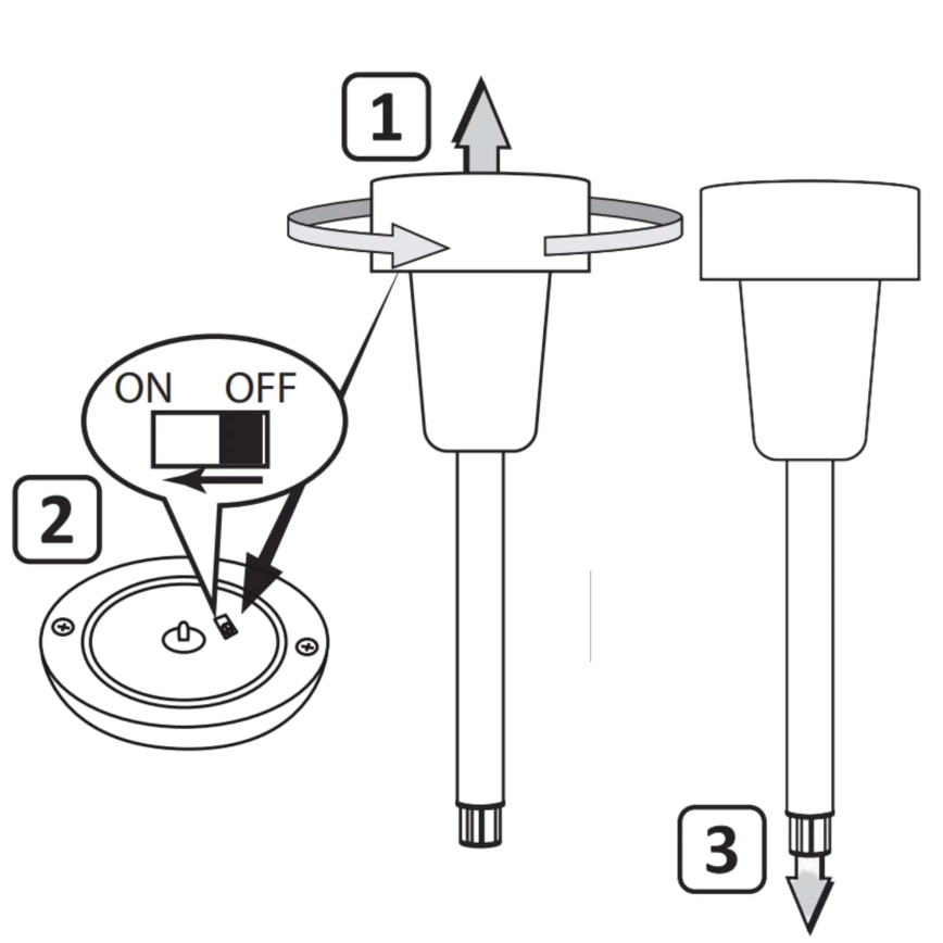 LED Saules enerģijas lampa STIK LED/1,2V 40 mAh IP44