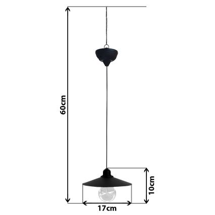 LED Saules enerģijas lustra ar auklu DINA 1,2V 200 mAh IP44