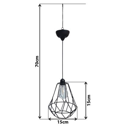 LED Saules enerģijas lustra ar auklu KATTY 1,2V 300 mAh IP44