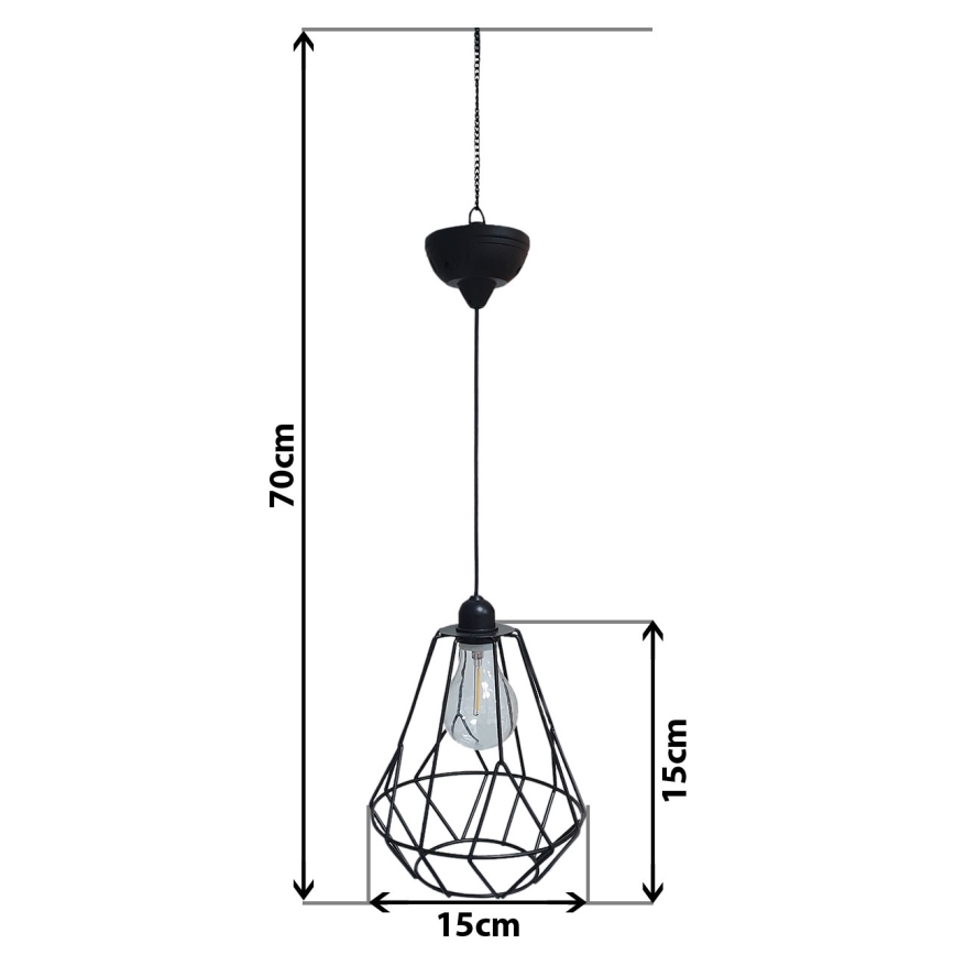 LED Saules enerģijas lustra ar auklu KATTY 1,2V 300 mAh IP44