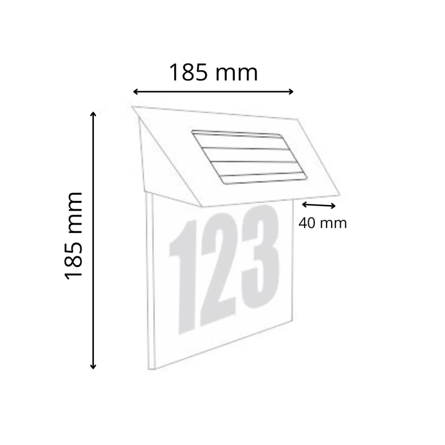 LED Saules enerģijas mājas numurs LED/1,2V 200 mAh IP44