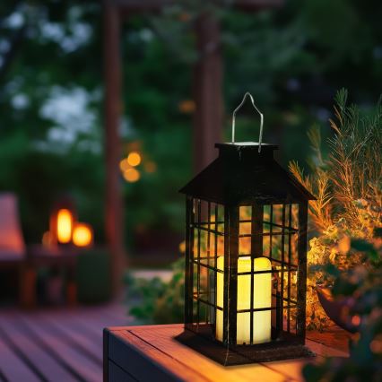 LED Saules enerģijas piekaramā lampa LED/0,02W/1,2V 1xAA 2700K IP44 200 mAh patina