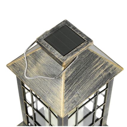 LED Saules enerģijas piekaramā lampa LED/0,02W/1,2V 1xAA 2700K IP44 200 mAh patina