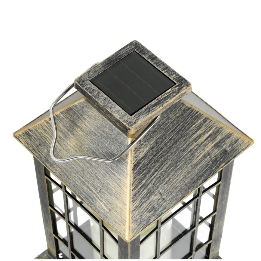 LED Saules enerģijas piekaramā lampa LED/0,02W/1,2V 1xAA 2700K IP44 200 mAh patina