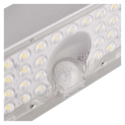 LED Saules enerģijas prožektors ar kustību sensoru LED/3,7V 3000mAh 4000K IP65 balta