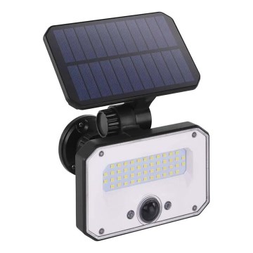 LED Saules enerģijas prožektors ar kustību sensoru SPILO LED/3,7V 3600mAh 3000K IP54 + tālvadības pults
