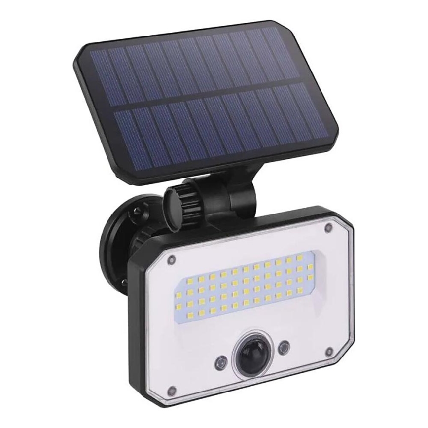 LED Saules enerģijas prožektors ar kustību sensoru SPILO LED/3,7V 3600mAh 3000K IP54 + tālvadības pults
