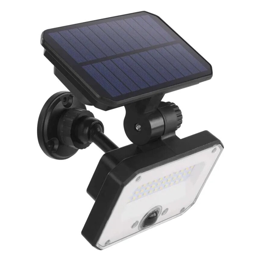 LED Saules enerģijas prožektors ar kustību sensoru SPILO LED/3,7V 3600mAh 3000K IP54 + tālvadības pults