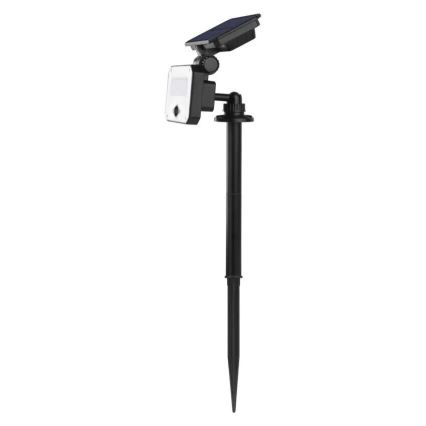 LED Saules enerģijas prožektors ar kustību sensoru SPILO LED/3,7V 3600mAh 3000K IP54 + tālvadības pults