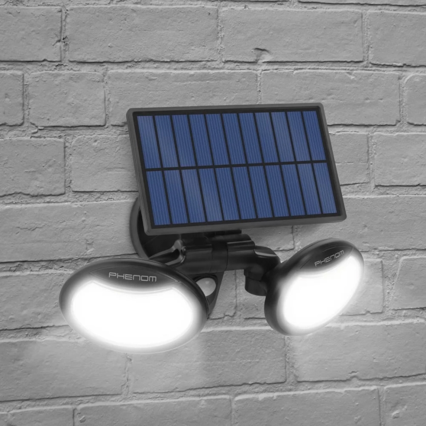 LED Saules enerģijas prožektors ar sensoru 2xLED/4W/5V IP65 2000 mAh